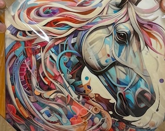 Ethereal Spirit Horse. Abstract Colorful Horse Wall Art.