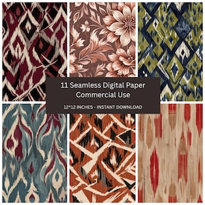 30 Heritage Ikat Backgrounds: High-Res Seamless Textile Wraps.