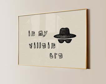 Print schurktijdperk: gedurfde minimale typografieposter, grappig interieur, digitale download