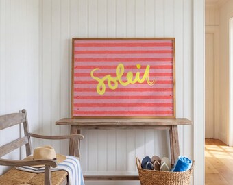 Soleil-print: Franse kustmuurkunst, dopaminedecor (digitale download)