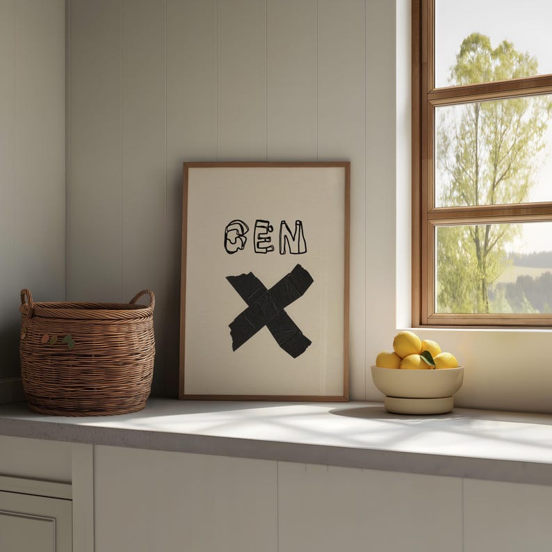 GEN X-typografieprint: modern minimalistisch muurdecor afbeelding 7