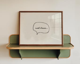 Sweet Dreams Print: Minimalist Typography Poster, Whimsical, Bedroom Wall Art (Digital Download - Horizontal)
