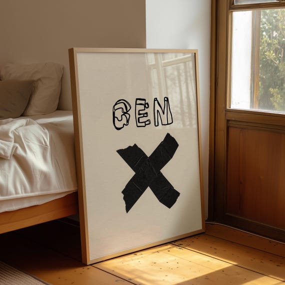 GEN X Typography Print: Modern Minimalist Wall Decor
