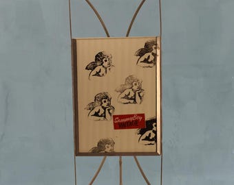 Cornice vintage Youngstown – Decorazione da parete in stile Hollywood Regency con perline, metà del XX secolo