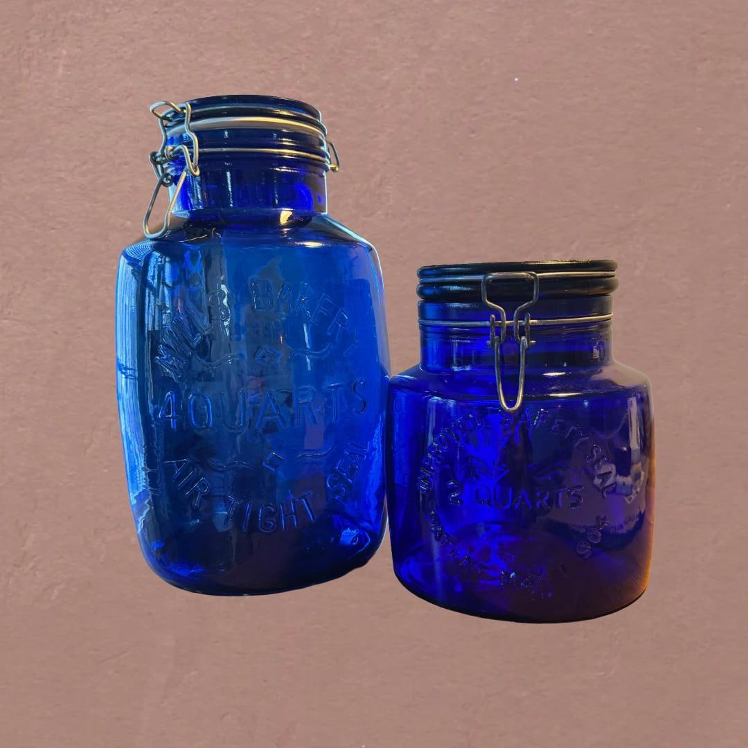 Cobalt Blue Glass Canistersnull