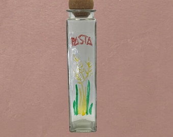Tarro de pasta antiguo con diseño de trigo grabado