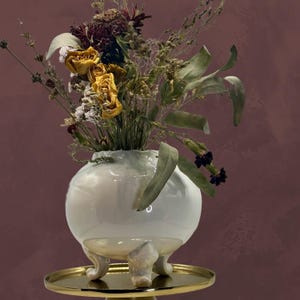 Bol de cristal Fenton White Hobnail para rosas – Jarrón de cristal opalino con pie, decoración de mediados de siglo