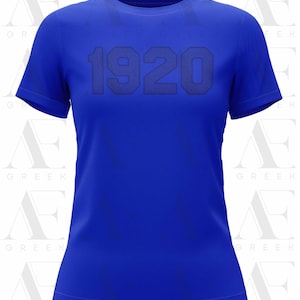 Zeta 1920 Chenille Shirt | ΖΦΒ Blue Cotton Tee | Zeta Phi Beta Greek Apparel