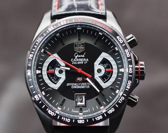 Reloj Tag Heuer Carrera para hombre, reacondicionado, con movimiento de cuarzo e indicador de fecha.