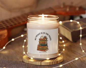 My Peace Is in the Pages Candle | Bookish Soy Candle, Cozy Reading, Library Aesthetic