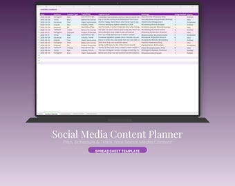 Social Media Content Calendar Spreadsheet (Google Sheets, Excel)