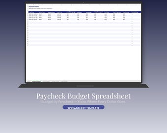 Biweekly Budget Spreadsheet: Paycheck Planner, Personal Finance Tracker (Google Sheets, Excel)