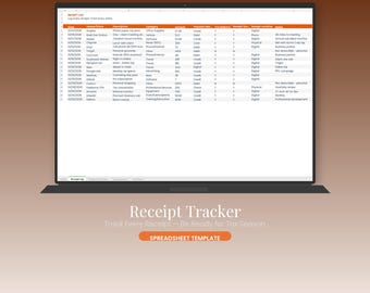 Receipt Tracker Spreadsheet | IRS Tax Deduction Organizer | Small Business Expense Log Google Sheets Excel