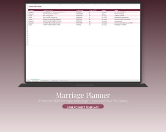 Marriage Planner Spreadsheet | Relationship Goals Tracker | Couples Budget Date Night Anniversary Template