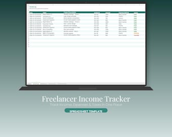 Freelancer Income Tracker Spreadsheet (Excel, Google Sheets)