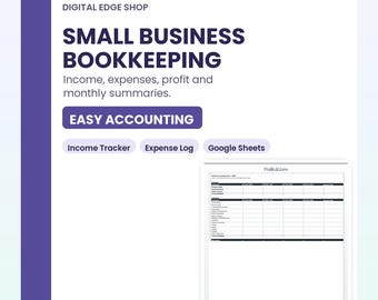 Small Business Bookkeeping Spreadsheet | Income Expense Tracker | Simple Accounting Template Google Sheets