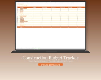 Construction Budget Tracker Spreadsheet: Home Renovation, Remodel Cost Estimator (Excel, Google Sheets)