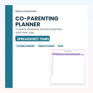 Planificateur de coparentalité : journal de coparentalité, calendrier de garde, notes de frais (téléchargement numérique)