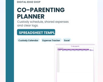 Co-Parenting Planner: Coparenting Log, Custody Schedule, Expenses (Digital Download)