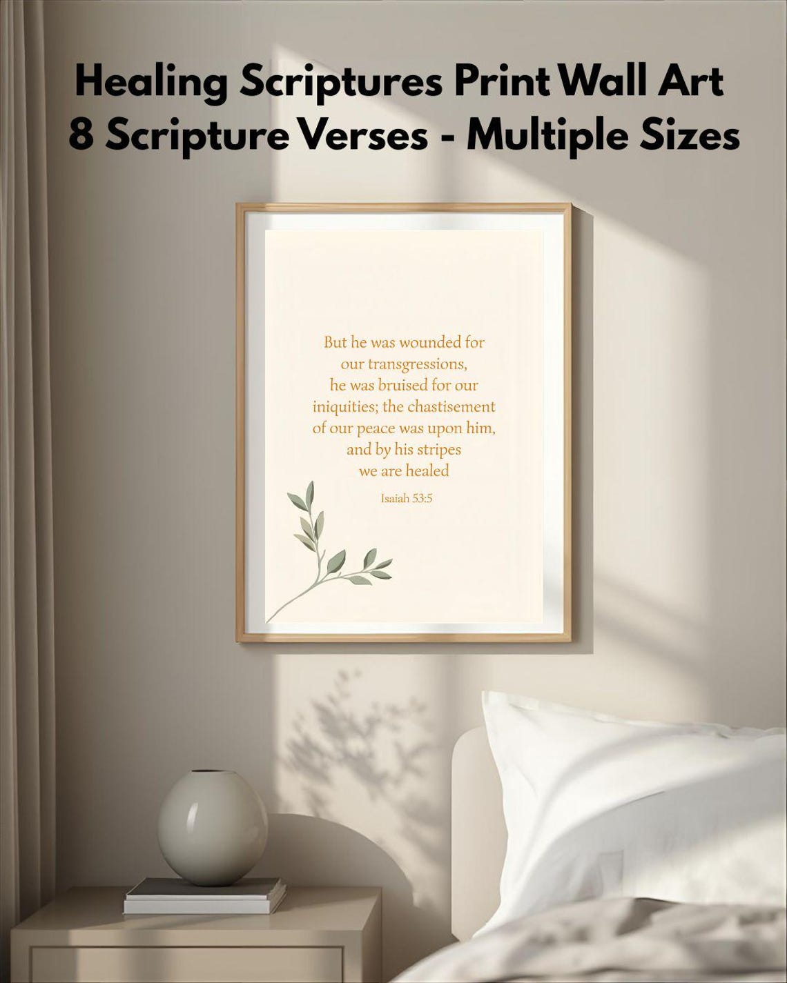 Healing Scripture Wall Art Printable Bundle | 8 Bible Verses, Christian ...