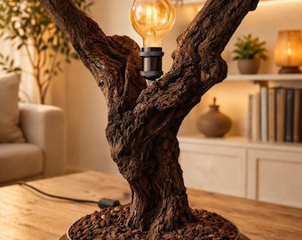 Lámpara de ángel de madera hecha a mano – Escultura de luz, luz cálida, diseño espiritual, pieza única hecha a mano