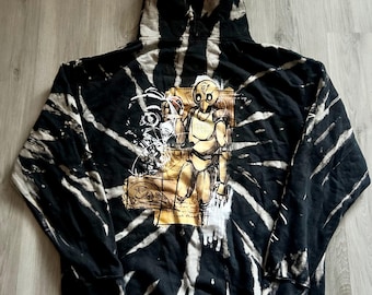 Sudadera con capucha CHICA Skrape de Five Nights at Freddie’s, teñida con la técnica tie-dye, talla XL para hombre, en excelente estado.
