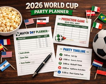 2026 World Cup Party Planner | Watch Party Games, Predictions, Host Kit (Instant Download)