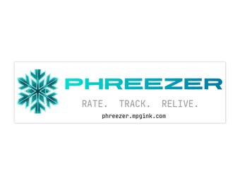 Phreezerロゴバンパーステッカー｜スノーフレークテックデカール｜収益の一部はモッキンバード財団に寄付されます