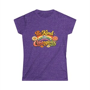 Be Kind It's Contagious tee | Retro Rainbow Flower Shirt Bild 10