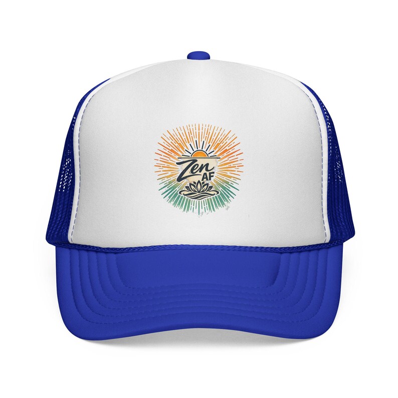 Gorra trucker Zen AF con diseño de rayos de sol / diseño de puesta de sol surfera imagen 8