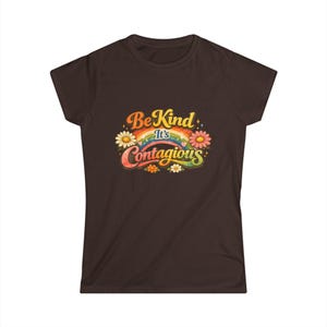 Be Kind It's Contagious tee | Retro Rainbow Flower Shirt Bild 5