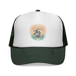 Gorra trucker Zen AF con diseño de rayos de sol / diseño de puesta de sol surfera imagen 6