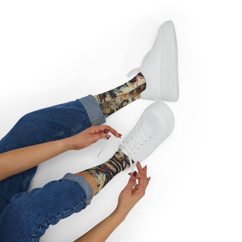 mpgink Graffiti Script Socks | Colorful Scribble Art Crew Socks image 19