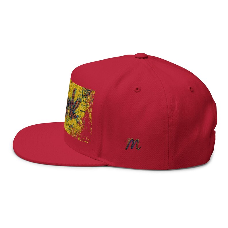 Snapback avec éclaboussures de peinture | Casquette plate brodée | Chapeau street art | Vêtements d'artiste mpgink image 20