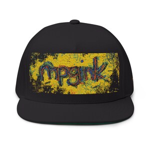 Snapback avec éclaboussures de peinture | Casquette plate brodée | Chapeau street art | Vêtements d'artiste mpgink image 13