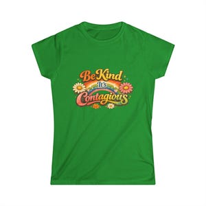 Be Kind It's Contagious tee | Retro Rainbow Flower Shirt Bild 13