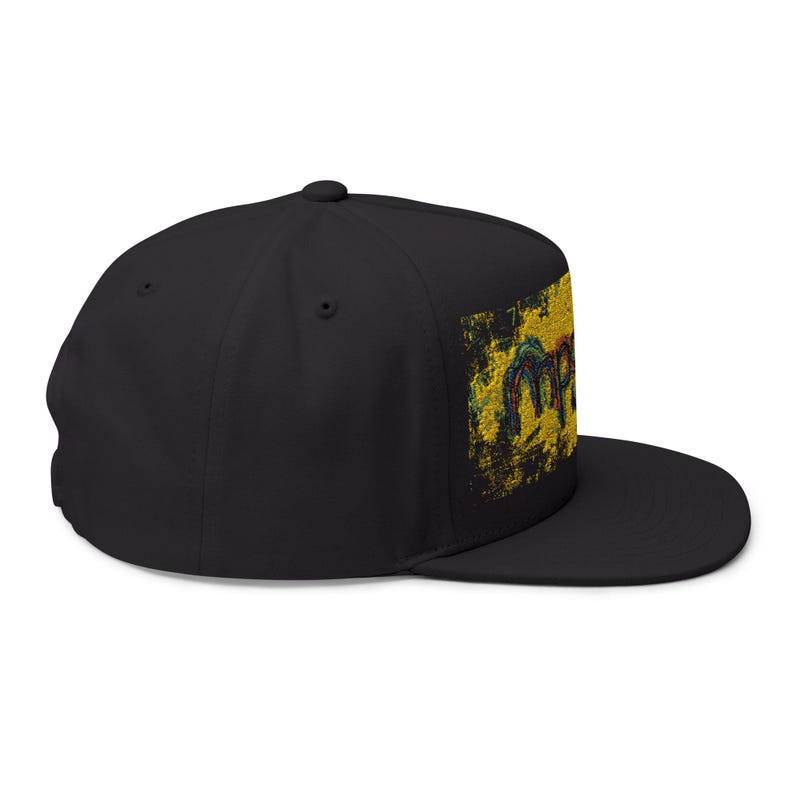 Snapback avec éclaboussures de peinture | Casquette plate brodée | Chapeau street art | Vêtements d'artiste mpgink image 16