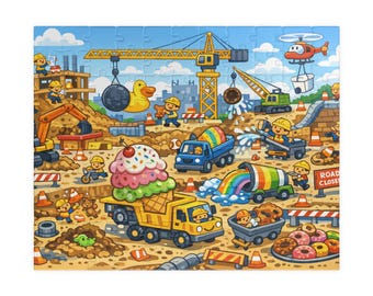 Construction Site Cartoon Puzzle 110 to 520-piece | Kids Jigsaw Scene