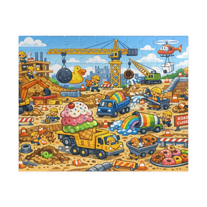 Construction Site Cartoon Puzzle