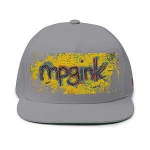 Snapback avec éclaboussures de peinture | Casquette plate brodée | Chapeau street art | Vêtements d'artiste mpgink image 1