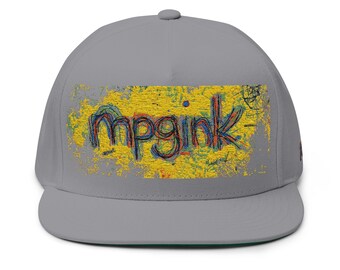 mpgink Paint Splatter Logo Flat Bill Cap | Embroidered Snapback