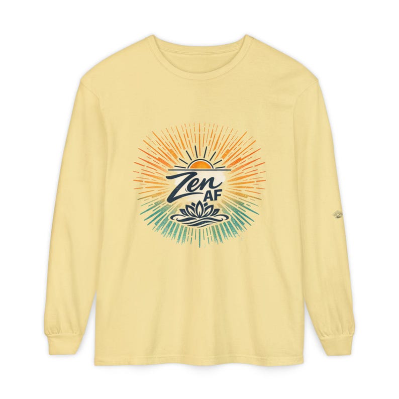 Zen AF Crewneck Sweatshirt | Sunburst Lotus Mindfulness Design imagem 5