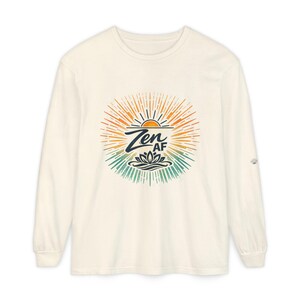 Zen AF Crewneck Sweatshirt | Sunburst Lotus Mindfulness Design imagem 3