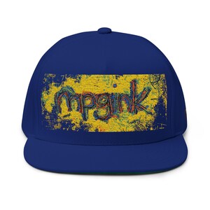 Snapback avec éclaboussures de peinture | Casquette plate brodée | Chapeau street art | Vêtements d'artiste mpgink image 6