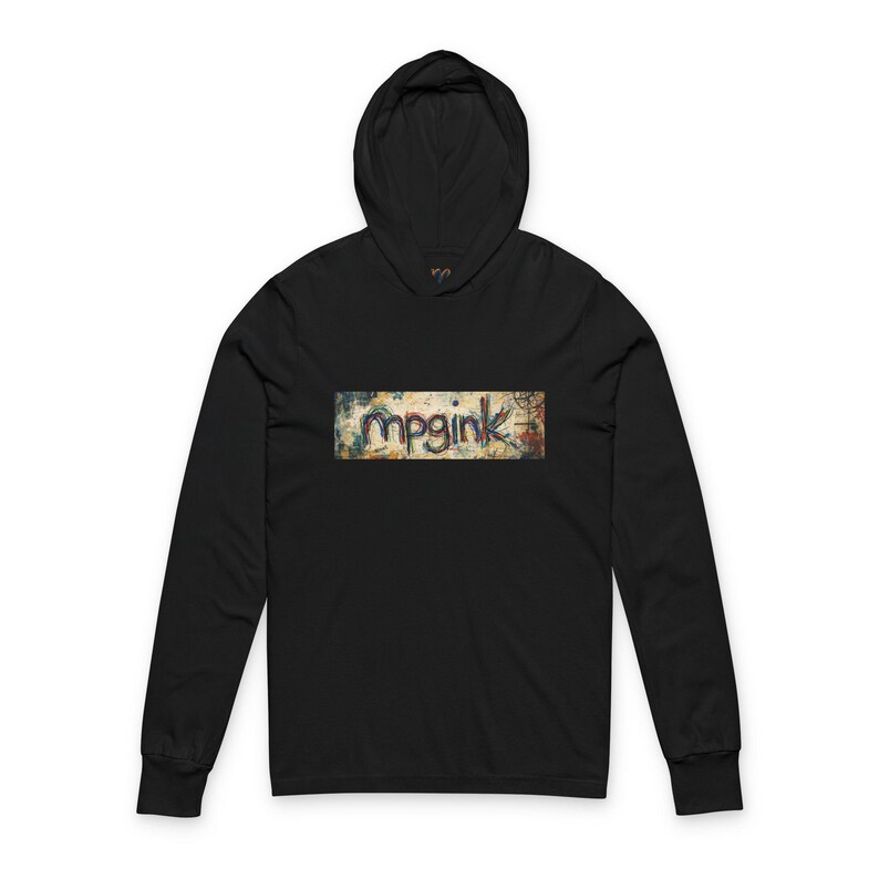 Graffiti Hooded Tee | Street Art Graphic Long Sleeve | mpgink Artist Apparel | Gift for Creatives image 2