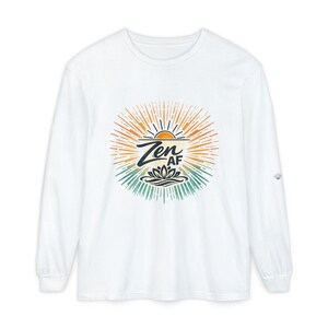 Zen AF Crewneck Sweatshirt | Sunburst Lotus Mindfulness Design imagem 1