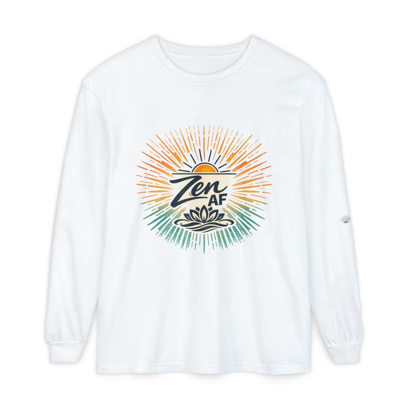 Zen AF Crewneck Sweatshirt | Sunburst Lotus Mindfulness Design imagem 1