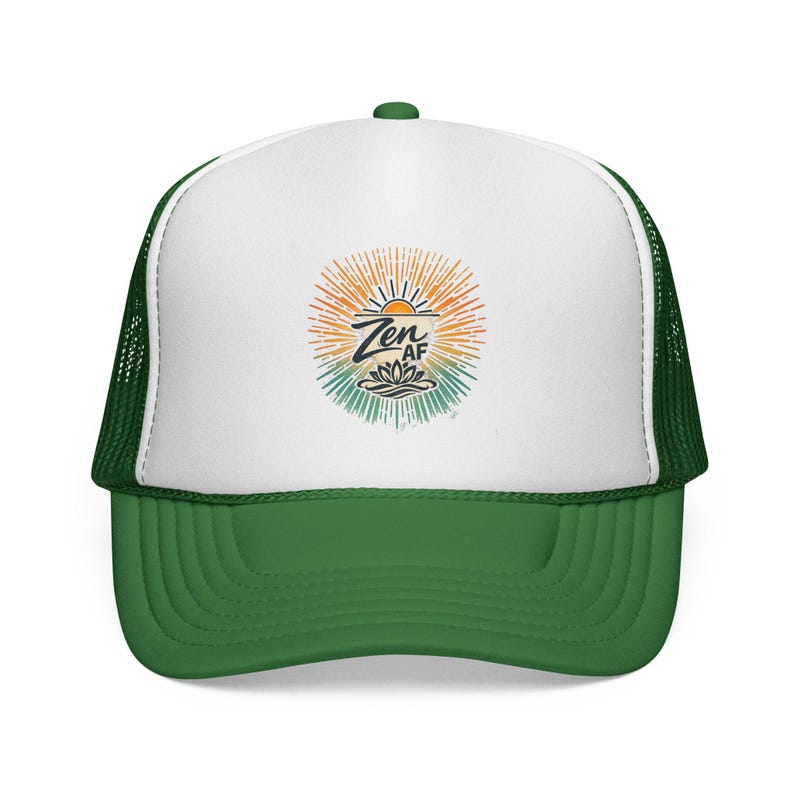 Gorra trucker Zen AF con diseño de rayos de sol / diseño de puesta de sol surfera imagen 10
