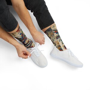mpgink Graffiti Script Socks | Colorful Scribble Art Crew Socks image 9