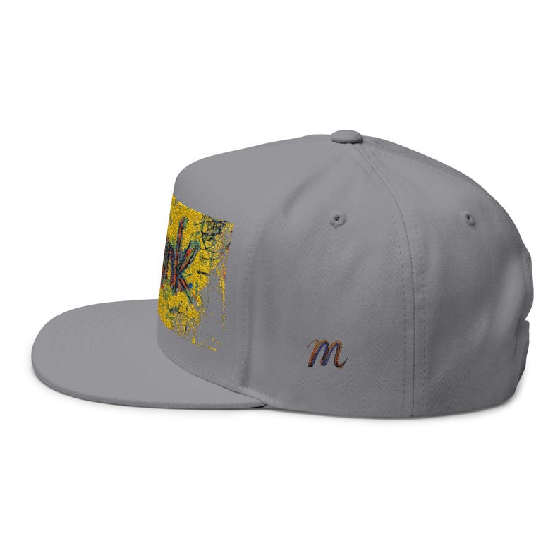 Snapback avec éclaboussures de peinture | Casquette plate brodée | Chapeau street art | Vêtements d'artiste mpgink image 11